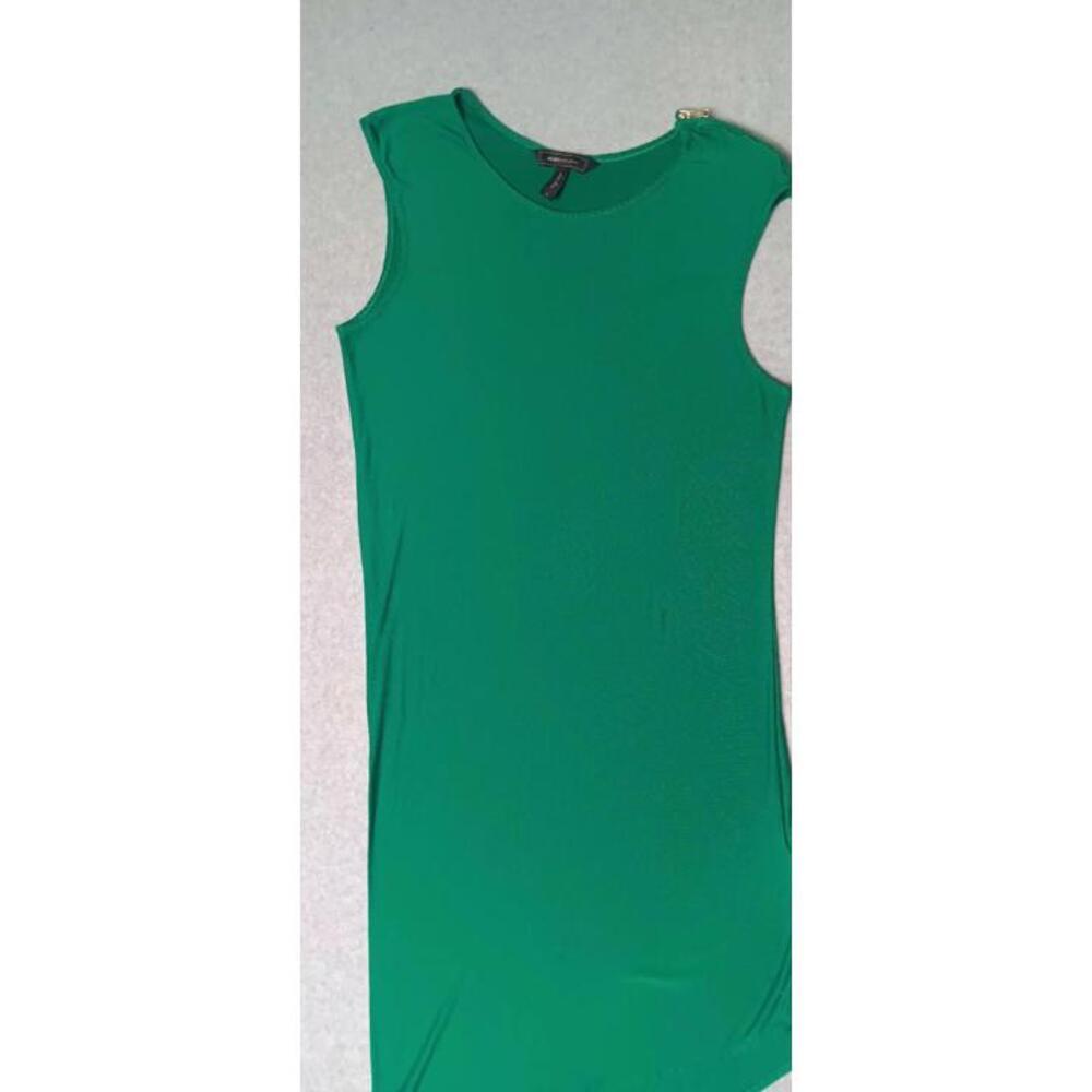 Bcbg Maxazria Midi dress Womens Small Green Flowy  Zippered Shoulder Tier Down - Picture 5 of 12
